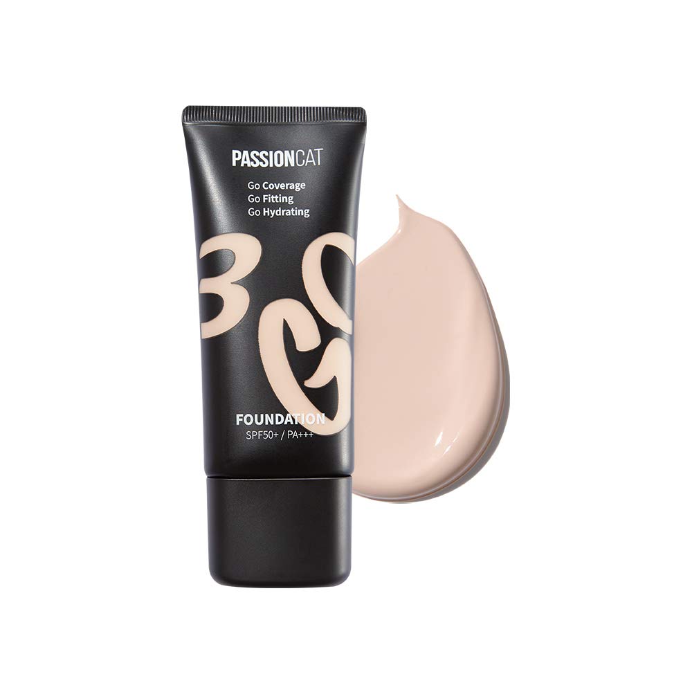 PASSIONCAT 3GO(Cover, Fitting, Hydrating) FOUNDATION No.1 Fresh Girl (Pink Beige) + Small free gift