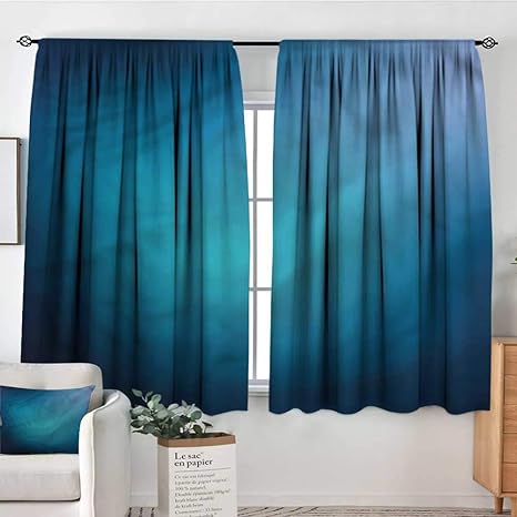 Amazon Com Anzhutwelve Navy Blue Kitchen Curtains Ombre Style