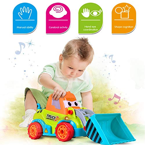 CHAFIN Hand-on disassembly and Assembly of Bulldozer Screw Puzzle Electric Drill Toy Assembly Engineering Vehicle disassembly Combination Building Blocks