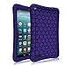 Fintie Silicone Case for Amazon Fire 7 Tablet (Previous Generation 7th, 2017 Release) - [Honey Comb Upgraded Version] [Kids Friendly] Light Weight [Anti Slip] Shock Proof Protective Cover, Navy Blue