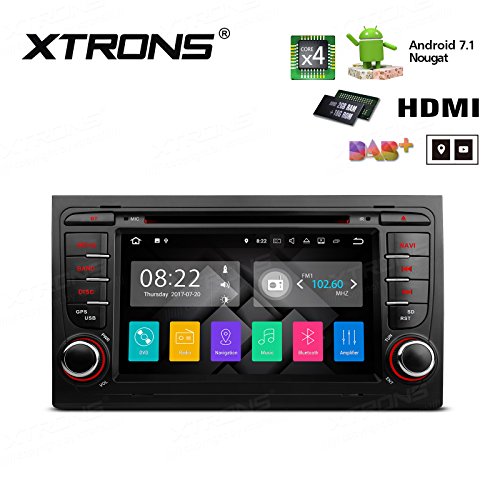 XTRONS HDMI Android 7.1 Quad Core 7 Inch HD Digital Touch Screen Car Stereo Radio DVD Player GPS For Audi A4 S4 RS4