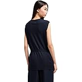 Armani Exchange Womens Limited Edition Blue Edition Knit Waist Tie Top