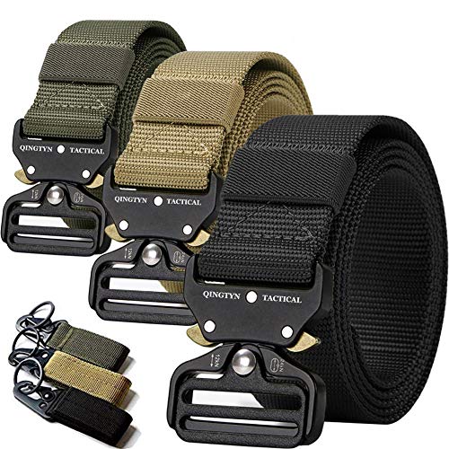 3 Pack Tactical Belt,Military Quick Release Belt, Riggers Belts for Men