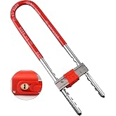HESHANGWL U-Lock U-Shape Shackle Lock, Red | Adjustable, 14mm Steel, 5 Keys, Indoor/Outdoor Use
