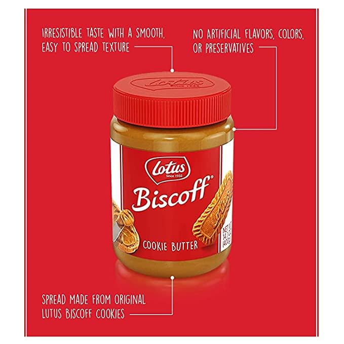 Lotus Biscoff Cookie Butter Spread, 1 Crunchy & 1 Creamy, non GMO