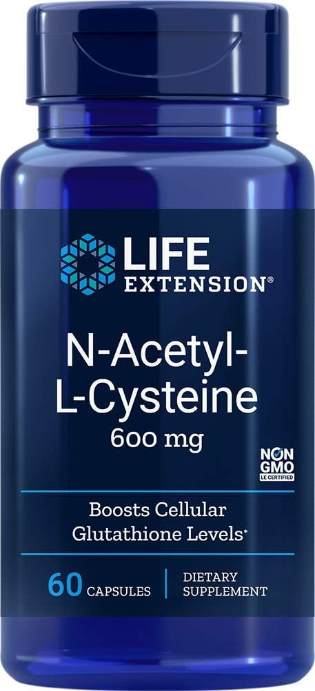 Life Extension N-Acetyl Cysteine 600 mg 60 Veg Caps 2 Pack: Health & Personal Care