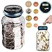 Digital Coin Bank Jar Coin Counter Storage, 1.8L Coin Piggy Saving Bank, Money Saving Box Jar Bank with LCD Battery Coin Counter for Kid Adult Boy Girl As Unique Gift