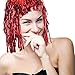Sumind 4 Pieces Foil Tinsel Wigs Fancy Dress Shiny Party Wig Adults Metallic Cosplay Supplies(Gold, Blue, Red and Pink)