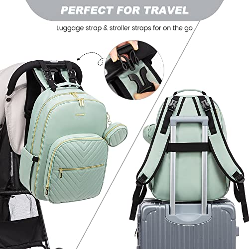 LOVEVOOK Diaper Bag Backpack, Quilted Baby Bag with Changing Pad