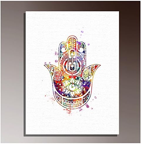 Watercolor Painting Wall Art, Proboths Modern Unframed Watercolor Painting on Canvas Wall Art Home Decor for Living Room, Bedroom, Porch and Study Handprint