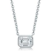 JL LITTLE FOREST Moissanite Necklaces for Women, 1-3 CT Solitaire Pendant 925 Sterling Silver Jewelry Mother's Day Wedding Gifts for Her