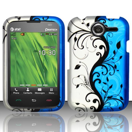 For Pantech Renue P6030 (AT&T) Rubberized Design Cover - Blue Vines