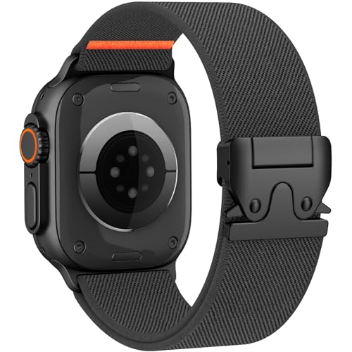 Elastic Sport Band for Apple Watch Ultra 3/2/1 Bands 49mm 46mm 45mm 44mm 42mm 41mm 40mm 38mm Men Women, Adjustable Parachute Buckle Nylon Fabric Wristband for iWatch Series 11 10 SE 9 8 7 6 5 4 3