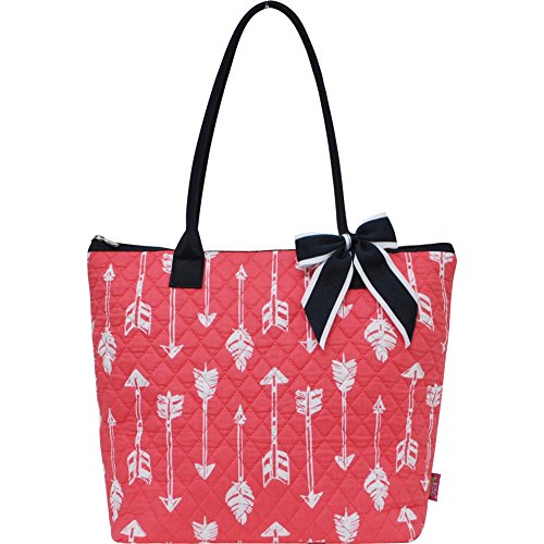 Ngil Quilted Cotton Owl Medium Tote Bag II (Arrow Coral)