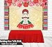 Funnytree 7X5FT Mexican Girl Frida Kahlo Backdrop Colorful Stripes Dress-up Flowers Fiesta Background for Mexico Princess Birthday Party Banner Decoration Photo Booth Studio Props