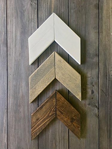 Wood Chevron Arrow Wall Decor Set - White, Gray, Brown Neutral Tones