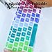 ProElife Ultra Thin Keyboard Cover Skin for Apple Wireless Keyboard with Bluetooth U.S Layout (Model: A1314, MC184LL/B) (Not Fit iMac Magic Keyboard), Soft-touch Silicone Keyboard Protector Rainbow