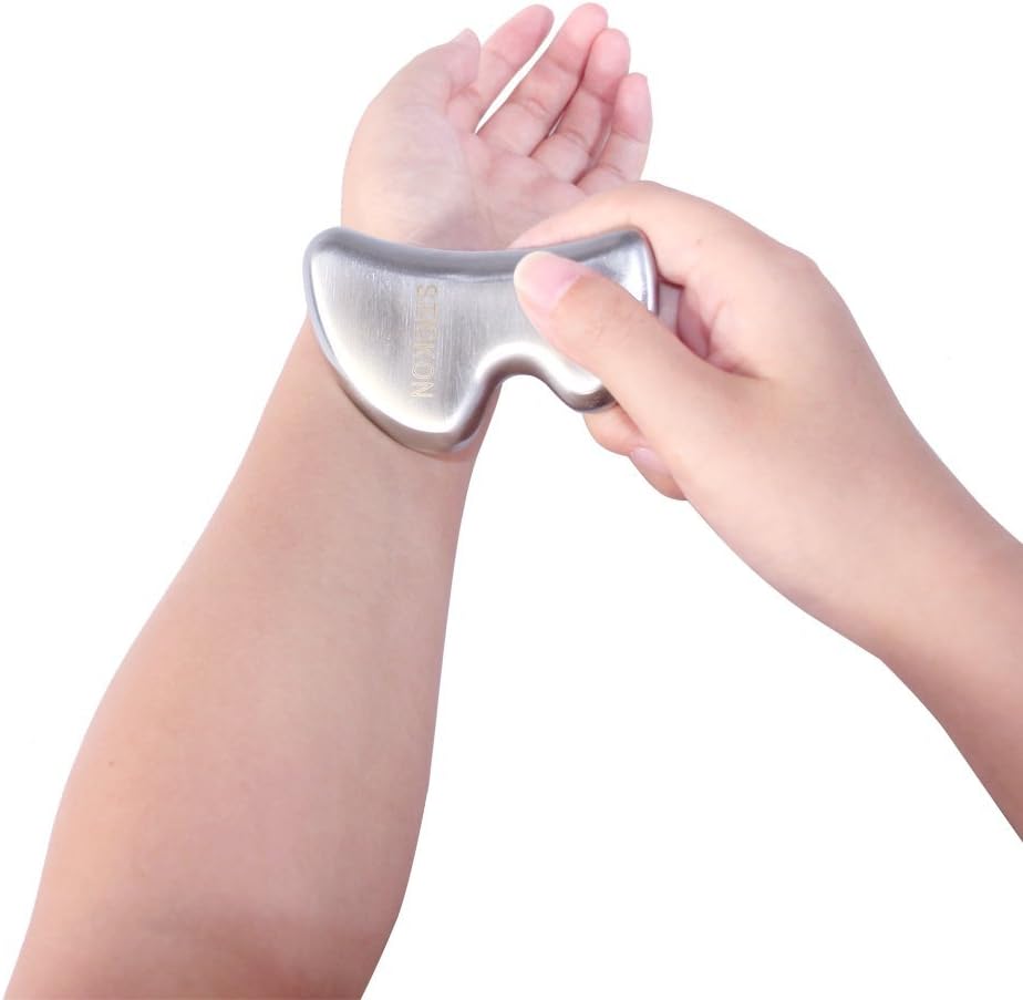 Stainless Steel Gua Sha Scraping Massage Tool - STICKON IASTM Tools Great Soft Tissue Mobilization Tool (B Shape): Health & Personal Care