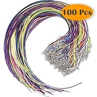 Selizo 100Pcs Necklace Cord String with Clasp Bulk for Jewelry Making and Bracelet, Multicolor