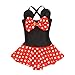 Kid Toddler Baby Girls Bathing Suit Bow Dot One Piece Swimsuit Swimwear, S 2-3t kid girls, Red Black