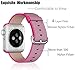 MXY Apple Watch Band, 2016 Fine Woven Nylon Strap Replacement Wrist Classic Bracelet (38MM-Pink)