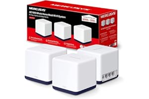 MERCUSYS Halo H50G (3-Pack) AC1900 Mesh WiFi System – Whole Home Coverage up to 6,000 ft², Seamless Roaming, Gigabit Ports, E