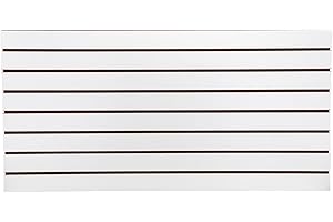 SSWBasics 4ft x 2ft Horizontal White Slatwall Panels Easy Organizer (24"H x 48"L) - Pack of 2 - Streamline Your Space with Effortless Retail Displays, Garage Wall Solutions, and Craft Storage
