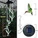 Chasgo Solar Hummingbird Wind Chime Color Changing Solar Mobile Wind Chime Outdoor Mobile Hanging Patio Light