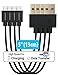Short Android Phone Charger 6-Inch [4 Pack] by HomeSpot Tangle-Free USB Cable for Android Charging Cable for Galaxy S7/S6, Sony, Motorola - Black