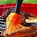 GK’s Premium BBQ Dream Set: 100% Mess Proof Silicone BBQ Smoker Gloves for BBQing All Day Plus Super Sharp Solid Meat Claws for Shredding Plus Silicone Basting Brush | Smoker Accessories for Men and Women (Orange)