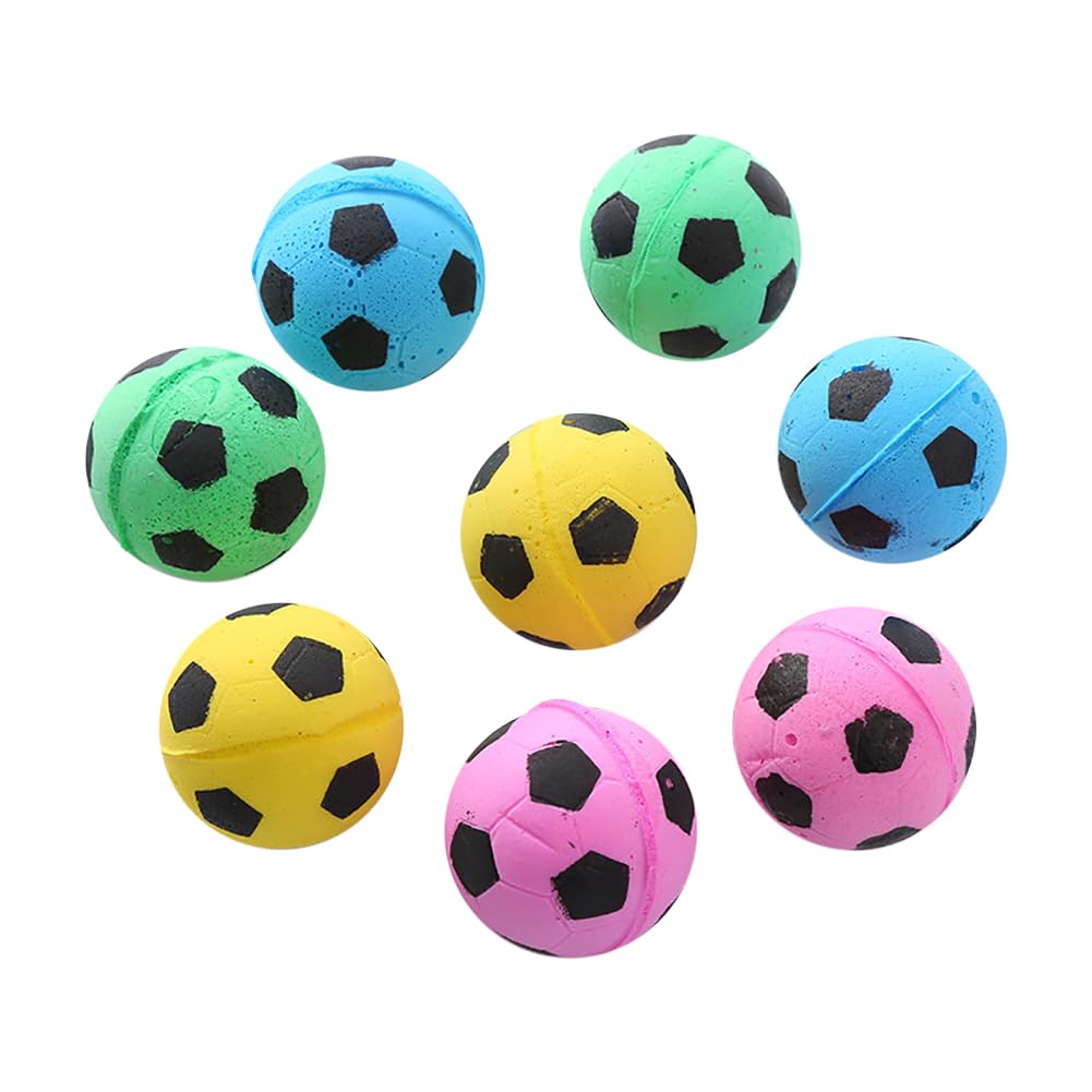 JIHUOO 10 Pcs 4.5cm Mini Foam Soccer Balls Interactive Cat Toy Balls Soft Puppy Balls Kitten Play Balls Small Dog Toy Balls Pet Ball Toys Dog Training Balls