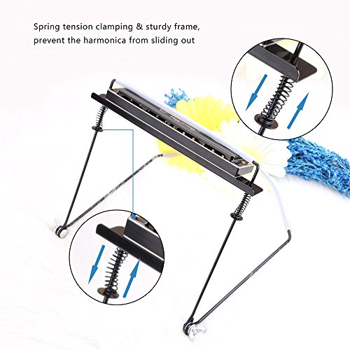 Harmonica Holder for 4 10 24 Hole Harmonica Hands Free Harmonica Neck Holder(Harmonica not included)