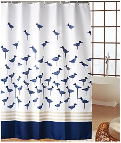 MQMY smooth waterproof prevent mildew polyester shower curtain bath curtain hanging curtain partition curtain window curtains Jilin bird thickening (（height）200100cm（width）)