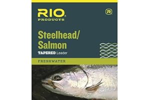 RIO PRODUCTS RIO Fly Fishing Salmon/Steelhead 9' 16Lb Leaders (Pack 3), Glacial Green