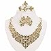 Moochi 18K Gold Plated Crystal Embedded Scarf Pattern Jewelry Set