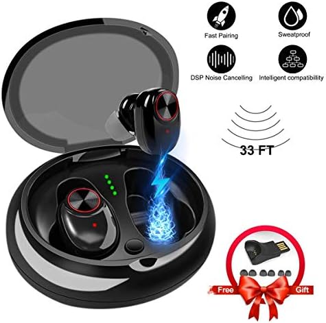 Bluetooth Earbuds 5.0 True Wireless Headphones Upgraded 2019 Touch Control Stereo Hi-Fi Sound with Deep Bass IPX7 Waterproof with Unique Charging Case