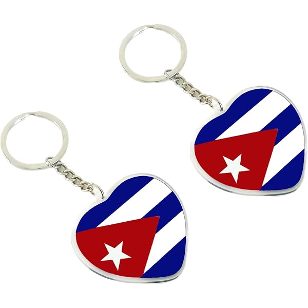 Art Attack Cuban Flag Keychain - Silver Charm Pendant With Map & Baseball Design, Key Ring Accessory - View #13