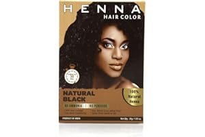 HENNA HAIR COLOR 30 Minute Enriched with Herbs Semi Permanent Powder - Harsh Chemical Free Black Hair Dye for Men and Women (Natural Black)