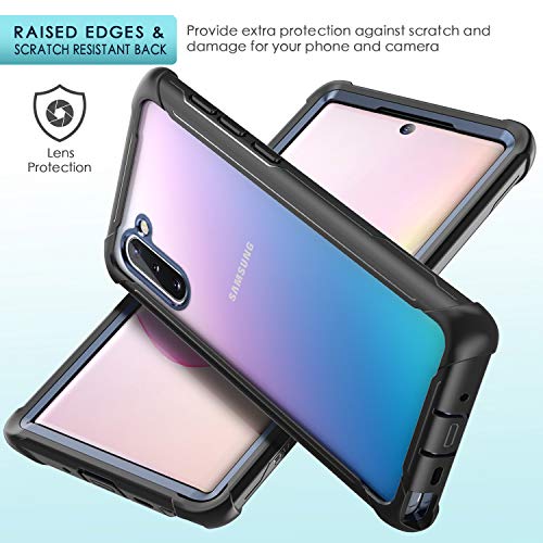 FITFORT Samsung Galaxy Note 10 Case Full Body Rugged Heavy Duty Clear Bumper Case with Free Screen Protector, Shock Drop Proof Protective Case Compatible with Galaxy Note 10 (2019)