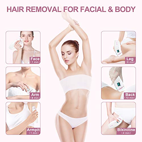 Hair Removal, IPL Hair Remover For Women/Men Permanent Painless Facial Body Leg 500000 Flashes Manual & Auto With 5 Energy Level - Thumbnail 5