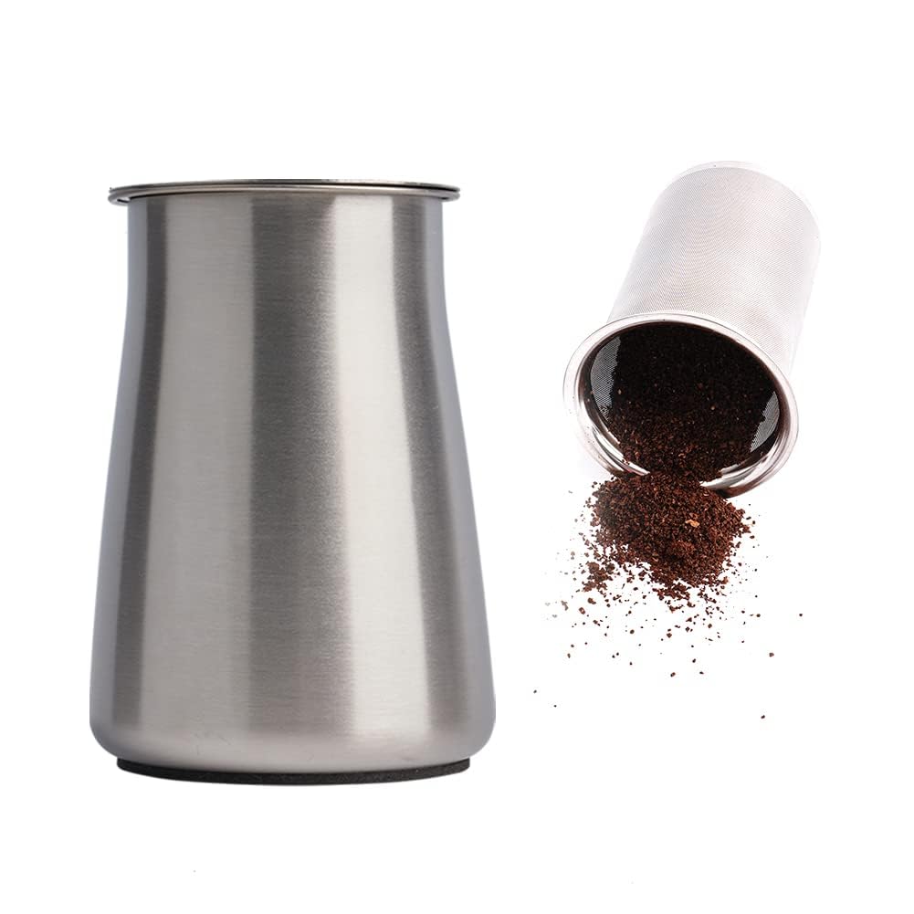 Photo 1 of watchget Coffee Sifter - Fine Mesh 250m Stainless Steel Coffee Powder Sieve - Non-slip Base, Silver