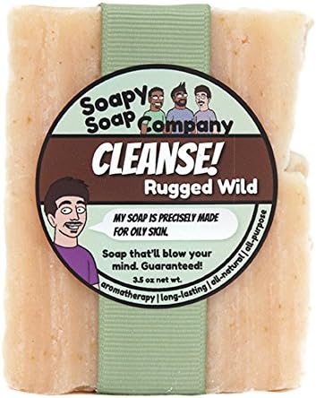 Soapy Soap Company Cleanse! - Rugged Wild Bar Soap with Bentonite Clay, 3.5 Ounce