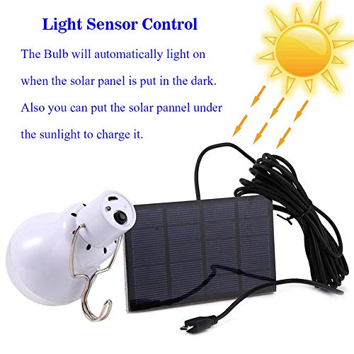 SZYOUMY 130LM 15W Portable LED Bulb Smart Light Sensor Control USB Rechargeable Solar Panel Energy Garden Lamp LED for Outdoor Lighting Fishing Camping Chicken Coop Lamp Lights Â¡Â­