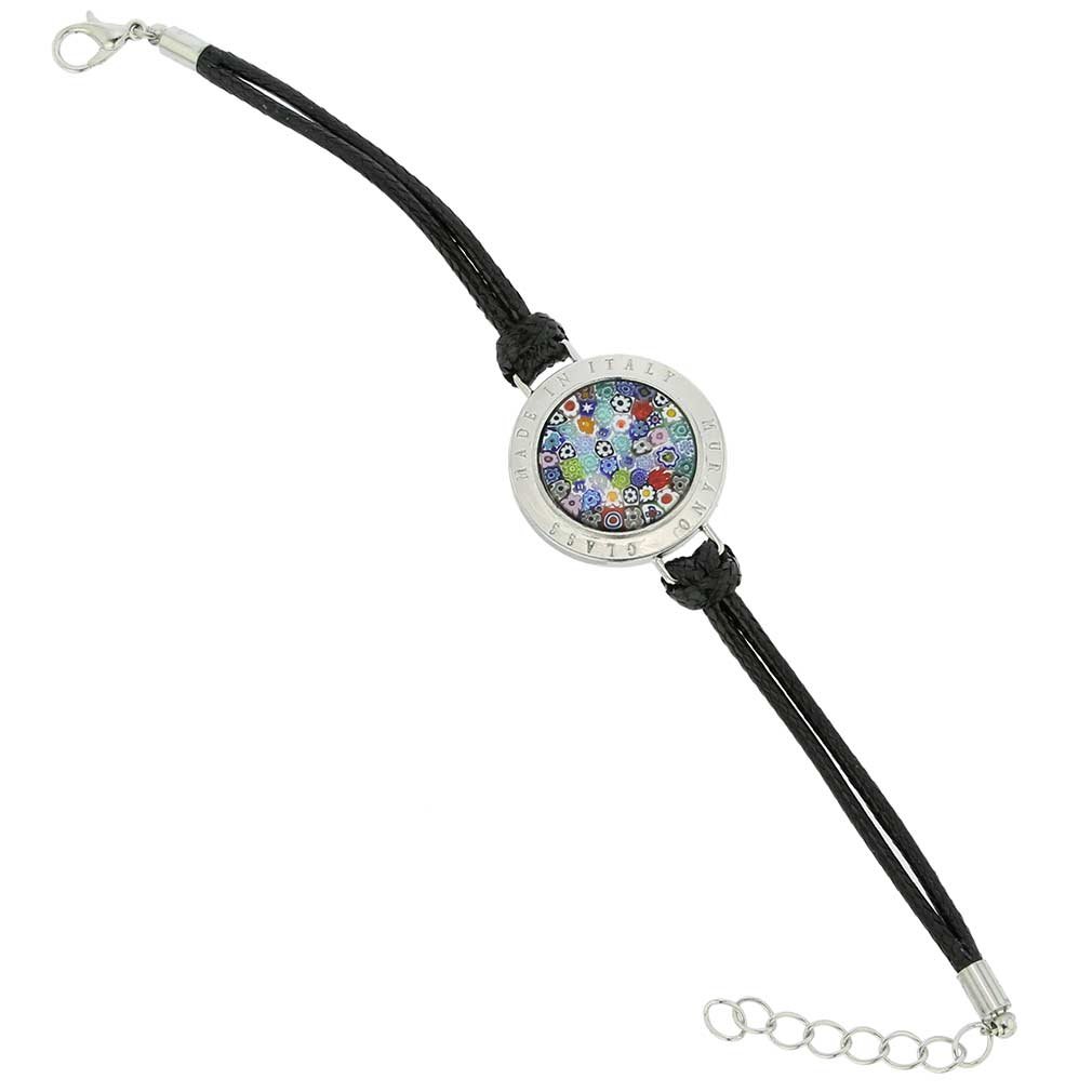 Glass Of Venice Lauretta Murano Glass Millefiori Bracelet - Black