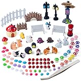Zealor 100 Pieces Miniature Ornaments Kit for DIY Fairy Garden Dollhouse Decoration