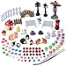 Zealor 100 Pieces Miniature Ornaments Kit for DIY Fairy Garden Dollhouse Decoration primary