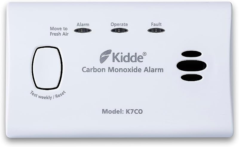 Kidde 7COC Carbon Monoxide Alarm White Power 3 x AA Replaceable Battery