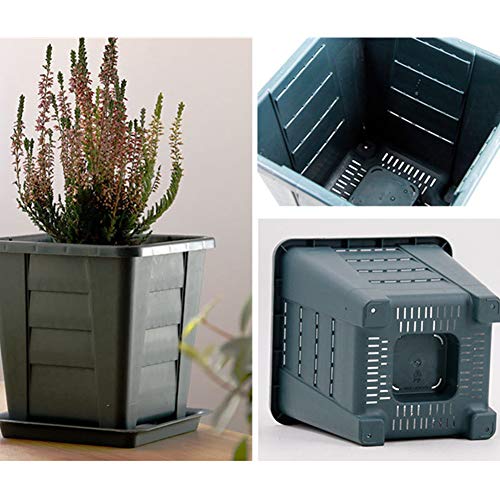 Jjoer Blumentopf Mit Untersetzer Quadratische Kunststoff PflanztöPfe BlumentöPfe Plastik Sicher Und Ungiftig Blumentopf… – Bild 5