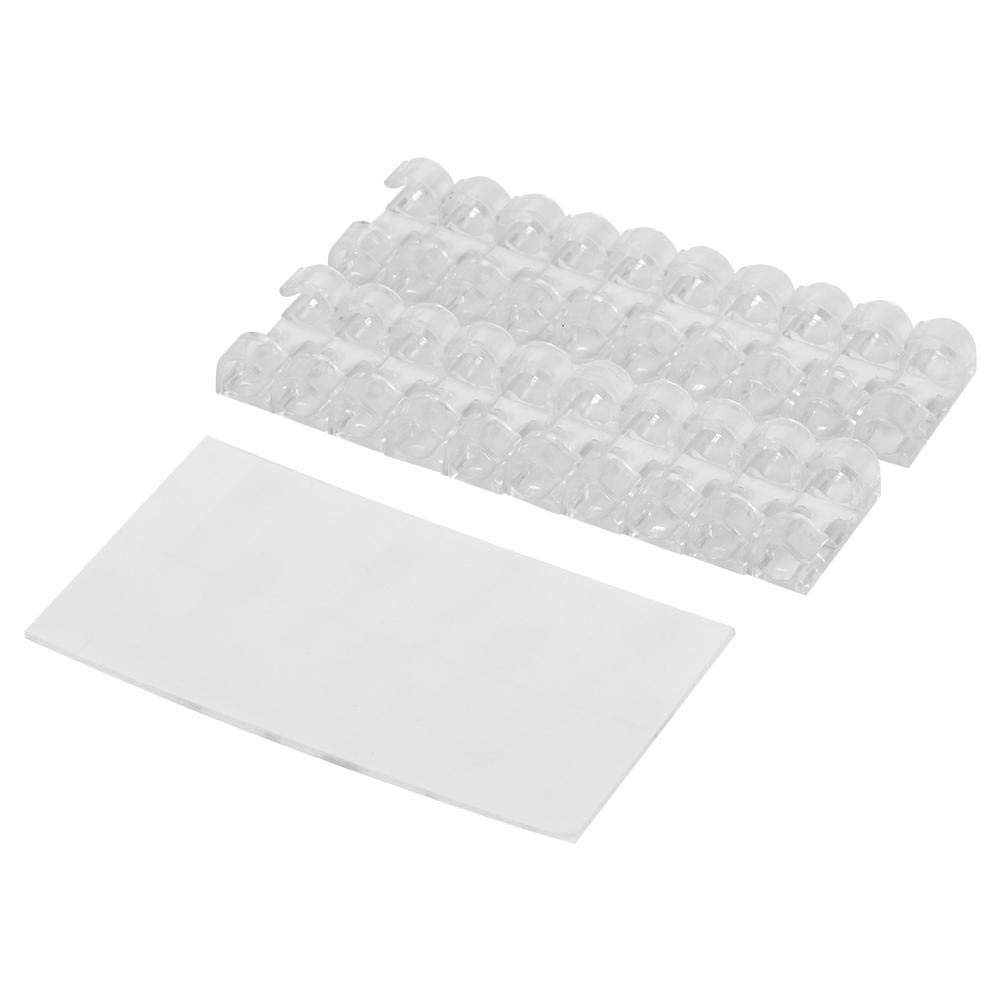 Fdit Cable Clips 20pcs Wire Tidy Holder Cord Organizer Wire Holder System Cord Drop Clip Organizer Adhesive Cable Management Clamp 3 Colors(Transparent)