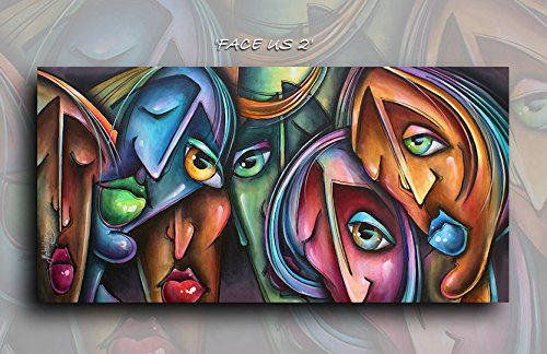 Michael Lang Painting, Urban Expression Modern Art, Giclee Print of a Original Painting, Large 24 x 48